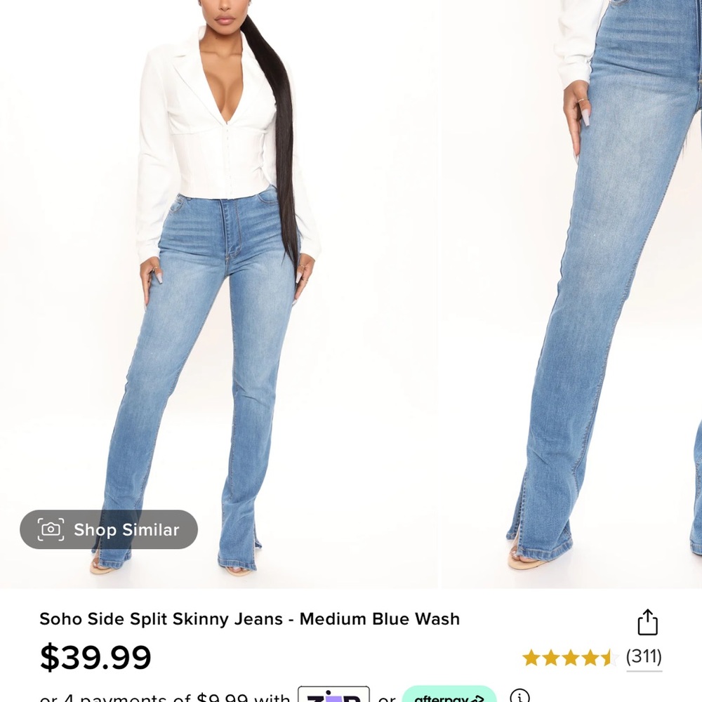 Fashion Nova soho side split jeans